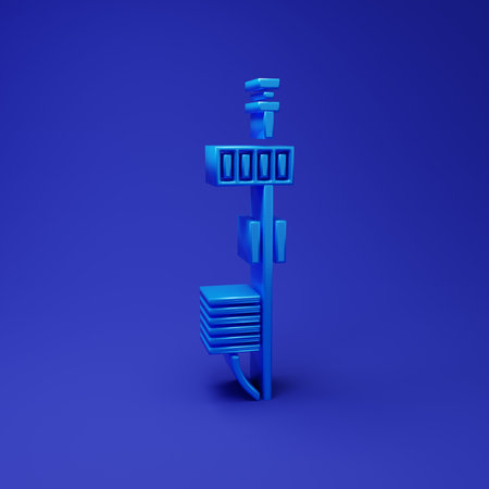 Blue Standalone sensor icon isolated on blue background. Minimalism concept. 3D render illustration.の写真素材