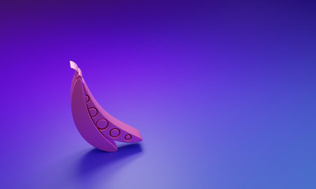 Pink Kidney beans icon isolated on purple-blue background. Minimalism concept. 3D render illustration.の写真素材