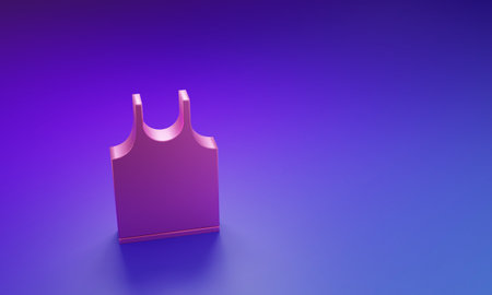 Pink Sleeveless T-shirt icon isolated on purple-blue background. Minimalism concept. 3D render illustration.の写真素材