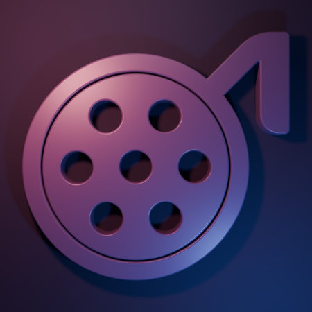 Purple Surgery lamp icon isolated on purple-blue background. Minimalism concept. 3D render illustration.の写真素材