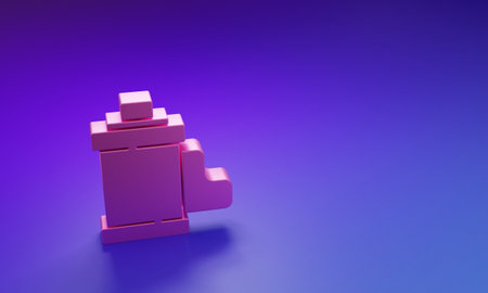 Pink Camera vintage film roll cartridge icon isolated on purple-blue background. 35mm film canister. Filmstrip photographer equipment. Minimalism concept. 3D render illustration.の写真素材