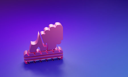 Pink Lying burning tires icon isolated on purple-blue background. Minimalism concept. 3D render illustration.の写真素材