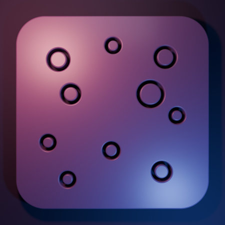 Purple Beer bubbles icon isolated on purple-blue background. Minimalism concept. 3D render illustration.の写真素材