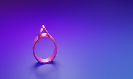 Pink Mirror icon isolated on purple-blue background. Minimalism concept. 3D render illustration.の写真素材