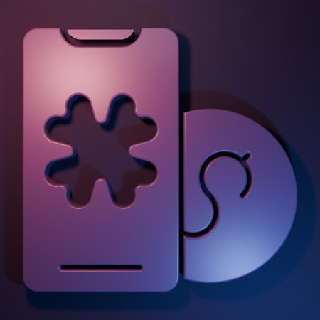 Purple Online poker table game icon isolated on purple-blue background. Online casino. Minimalism...