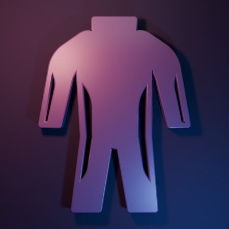 Wetsuit for scuba diving icon isolated on purple-blue background. Diving underwater equipment. Minimalism concept. 3D render illustration.の写真素材