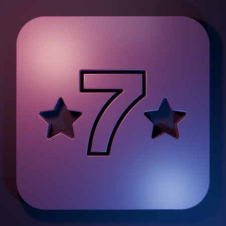 Purple Casino slot machine with clover symbol icon isolated on purple-blue background. Gambling...