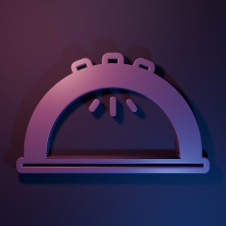 Purple Manicure lamp icon isolated on purple-blue background. UV lamp for nail polish drying. Minimalism concept. 3D render illustration.の写真素材