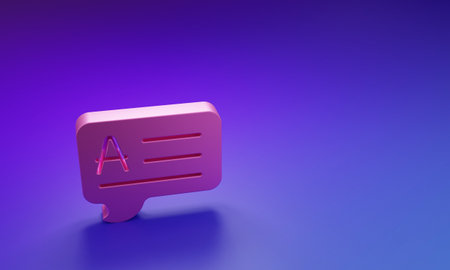 Pink Speech bubbles with Answer icon isolated on purple-blue background. FAQ sign. Chat speech...