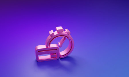 Pink Fast payments icon isolated on purple-blue background. Fast money transfer payment. Financial services, fast loan, time is money, cash back concept. Minimalism concept. 3D render illustration.の写真素材