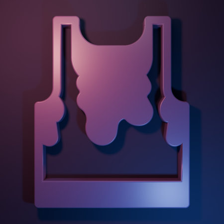 Purple Sweaty sleeveless sport t-shirt icon isolated on purple-blue background. Minimalism concept. 3D render illustration.の写真素材