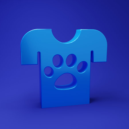 Blue Animal volunteer icon isolated on blue background. Animal care concept. Minimalism concept. 3D render illustration.の写真素材