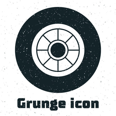 Grunge Safe icon isolated on white background. The door safe a bank vault with a combination lock. Reliable Data Protection. Monochrome vintage drawing. Vector.のイラスト素材