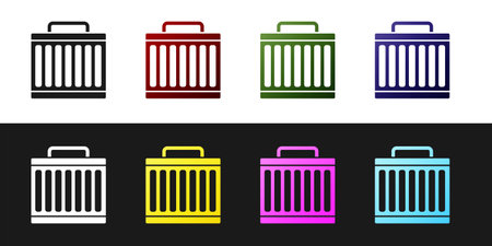 Set Car radiator cooling system icon isolated on black and white background. Vector.のイラスト素材