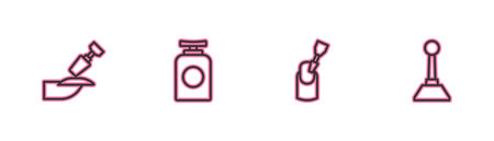 Set line Milling cutter for manicure, , Tube of hand cream and icon. Vector.のイラスト素材