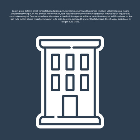 Blue line House icon isolated on blue background. Home symbol. Vector.のイラスト素材