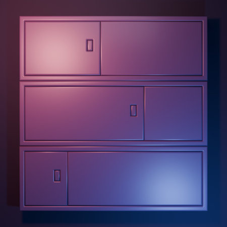 Purple Shelf icon isolated on purple-blue background. Shelves sign. Minimalism concept. 3D render...