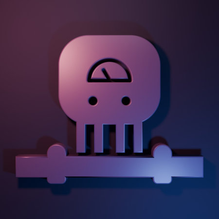 Smart sensor system icon isolated on purple-blue background. Internet of things concept with...