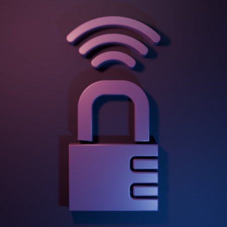 Purple Smart safe combination lock icon isolated on purple-blue background. Combination padlock....