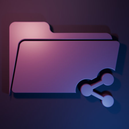 Purple Share folder icon isolated on purple-blue background. Folder sharing. Folder transfer sign....