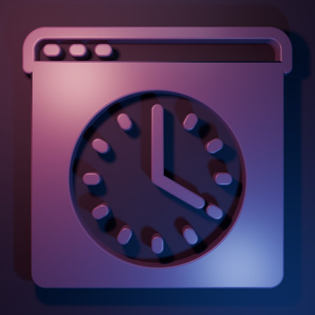 Browser window icon isolated on purple-blue background. Minimalism concept. 3D render illustration.