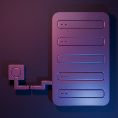 Purple Server icon isolated on purple-blue background. Adjusting app, service concept, setting...