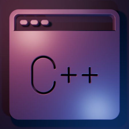 Web developer programming code icon isolated on purple-blue background. Javascript computer script...