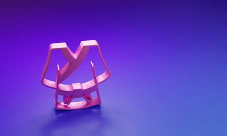 Pink Kimono icon isolated on purple-blue background. Traditional Asian costumes. Minimalism concept....