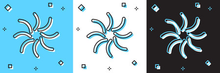 Set Black hole icon isolated on blue and white, black background. Space hole. Collapsar. Vector.