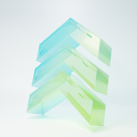 Frosted glass Military rank icon isolated on white background. Military badge sign. Minimalism concept. 3D render illustration.の写真素材