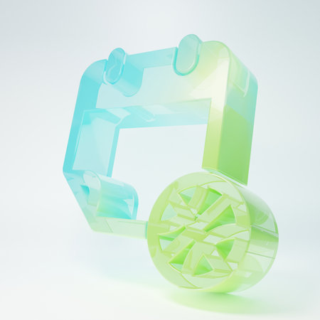 Frosted glass on sport calendar icon isolated on white background. Minimalism concept. 3D render...