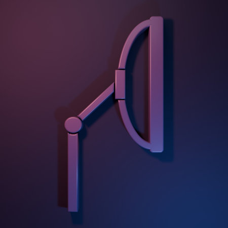 Purple Windscreen wiper icon isolated on purple-blue background. Minimalism concept. 3D render illustration.の写真素材