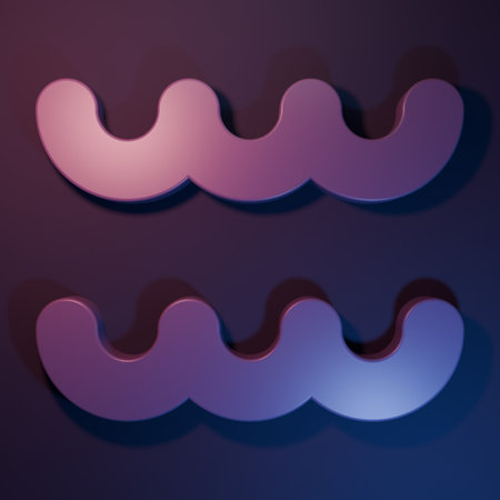 Purple Aquarius zodiac sign icon isolated on purple-blue background. Astrological horoscope collection. Minimalism concept. 3D render illustration.の写真素材