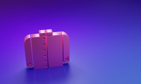 Pink T-shirt icon isolated on purple-blue background. Minimalism concept. 3D render illustration.の写真素材