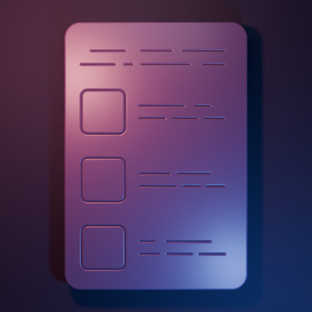 Purple Create account screen on mobile phone icon isolated on purple-blue background. Minimalism...