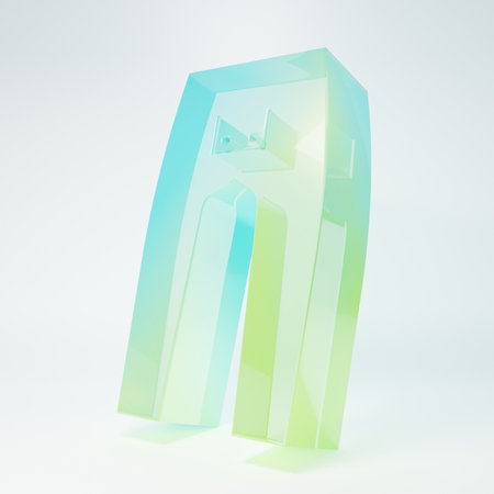 Frosted glass Pants icon isolated on white background. Minimalism concept. 3D render illustration.の写真素材