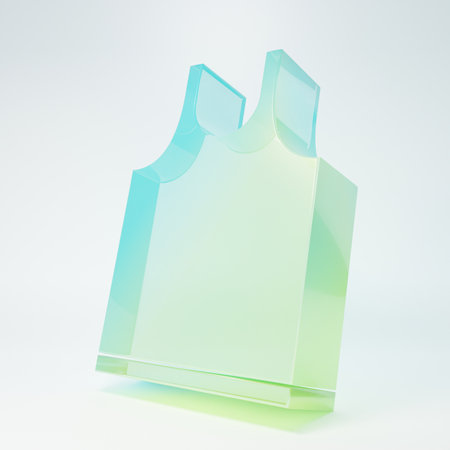 Sleeveless T-shirt icon isolated on white background. Minimalism concept. 3D render illustration.の写真素材