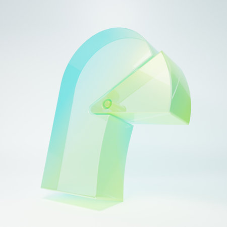 Frosted glass Medieval iron helmet for head protection icon isolated on white background. Minimalism concept. 3D render illustration.の写真素材