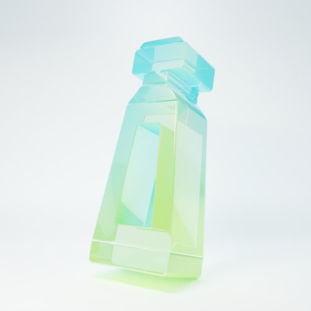 Frosted glass Cream or lotion cosmetic tube icon isolated on white background. Body care products for men. Minimalism concept. 3D render illustration.の写真素材