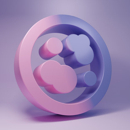 Purple Petri dish icon isolated on purple background. Minimalism concept. 3D render illustration.の写真素材