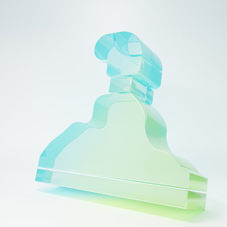 Frosted glass Gear shifter icon isolated on white background. Transmission icon. Minimalism concept. 3D render illustration.の写真素材