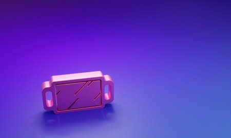 Pink 3D render illustration isolated on purple-blue background.の写真素材