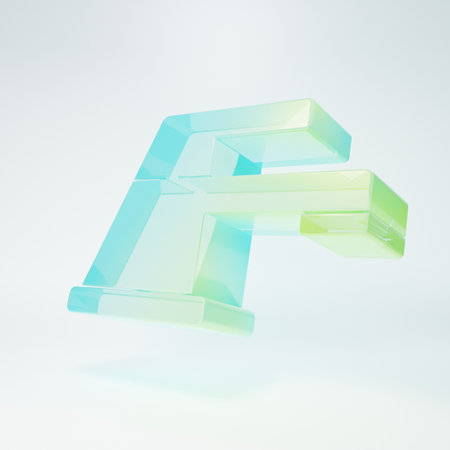 Frosted glass Water tap icon isolated on white background. Minimalism concept. 3D render illustration.の写真素材