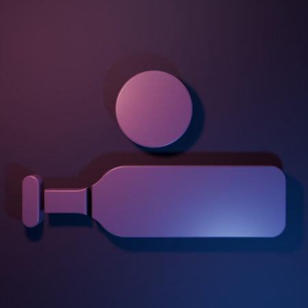 Purple Wood cricket bat and ball icon isolated on purple-blue background. Minimalism concept. 3D render illustration.の写真素材