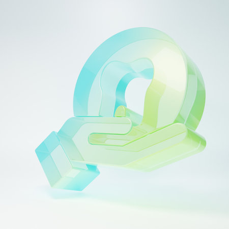 Frosted glass Tooth icon isolated on white background. Tooth symbol for dentistry clinic or dentist medical center and toothpaste package. Minimalism concept. 3D render illustration.の写真素材