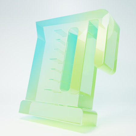 Frosted glass Electric kettle icon isolated on white background. Teapot icon. Minimalism concept. 3D render illustration.の写真素材