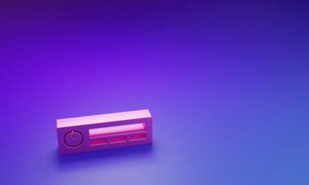 Pink Car Audio icon isolated on purple-blue background. Fm radio car audio icon. Minimalism concept....
