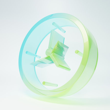 Frosted glass Clock icon isolated on white background. Time symbol. Minimalism concept. 3D render illustration.の写真素材