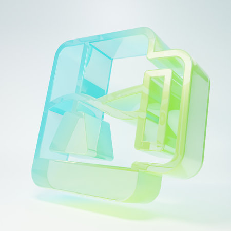 Frosted glass Cup of tea with tea bag icon isolated on white background. Minimalism concept. 3D render illustration.の写真素材