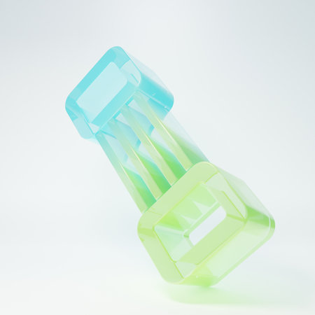 Frosted glass Chest expander icon isolated on white background. Minimalism concept. 3D render illustration.の写真素材